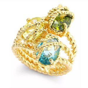 CHARTER CLUB Stone Trio Rope Ring in Gold Plate